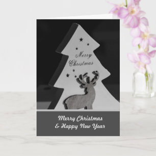 Noble Merry Christmas with reindeer and tree! Card