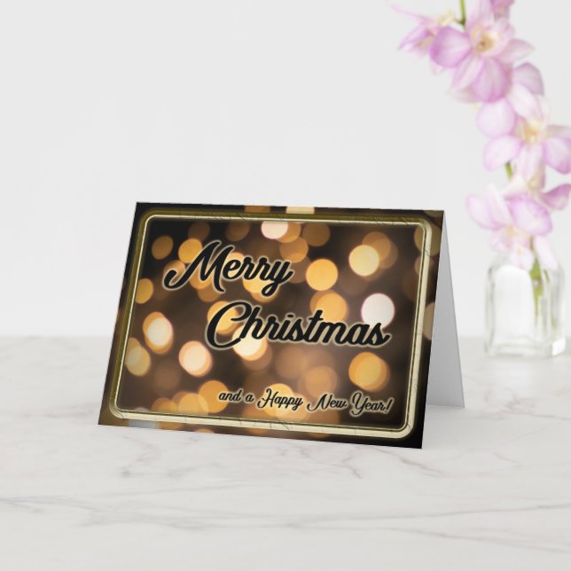 Noble Merry Christmas with sparkling lights! Card (Orchid)