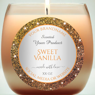 Noble Orange Faux Parties scintillant Étiquettes d