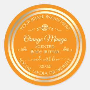 Noble Orange Product Label Gold Frame Vintage Rose