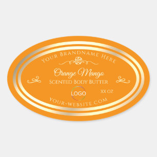 Noble Orange Product Label Gold Frame with Logo