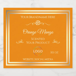 Noble Orange Product Label Gold Frame with Logo