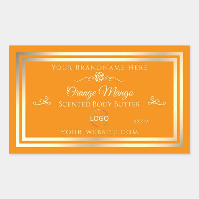 Noble Orange Product Label Gold Frame with Logo (Front)