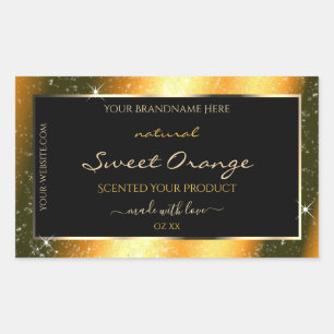 Noble Orange Sparkle Glitter Frame Product Label