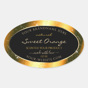Noble Orange Sparkle Glitter Frame Product Label