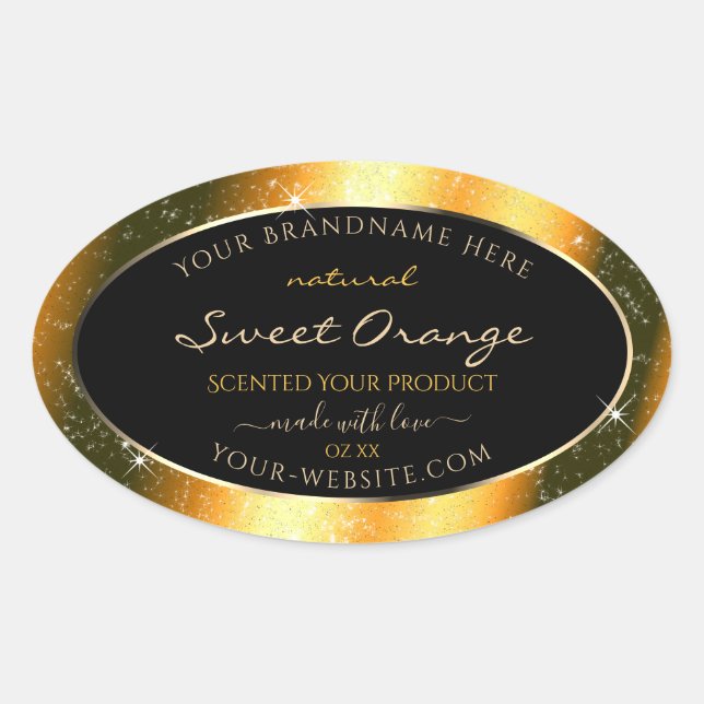 Noble Orange Sparkle Glitter Frame Product Label (Front)
