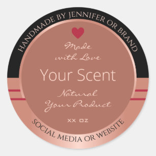 Noble Product Packaging Labels Brown and Rose Gold