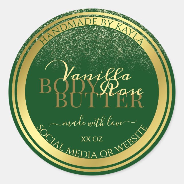 Noble Product Packaging Labels Dark Green and Gold (Front)
