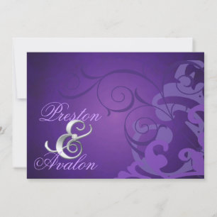 Noble Purple Scroll Purple Swirl Invitation
