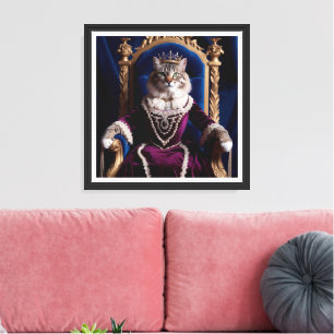 Noble Queen Pet Portrait - Royal Digital Art Canvas Print