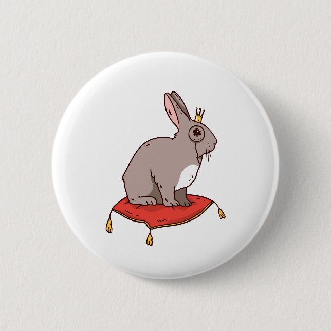 Noble Rabbit 2 Inch Round Button (Front)