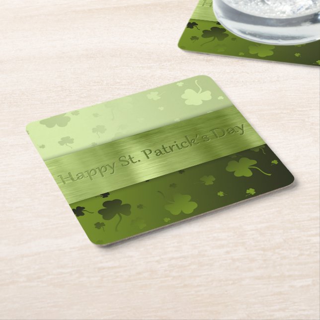 Noble St. Patrick's Day Shamrocks - Paper Coaster (Angled)