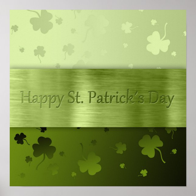 Noble St. Patrick's Day Shamrocks - Poster Print (Devant)