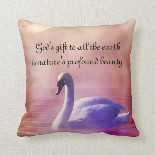 Noble Swan Throw Pillow