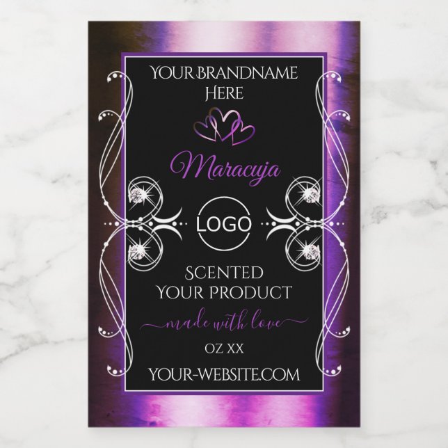 Noble violet noir Produit Diamants Étiquettes Ajou (Étiquettes simples)