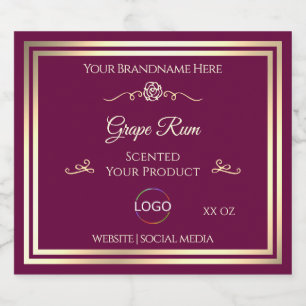 Noble Wine Red Product Label Gold Frame with Logo