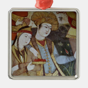Nobles at the Court of Shah Abbas I Metal Ornament