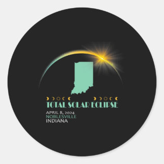 Noblesville 2024 Total Solar Eclipse 1 Classic Round Sticker