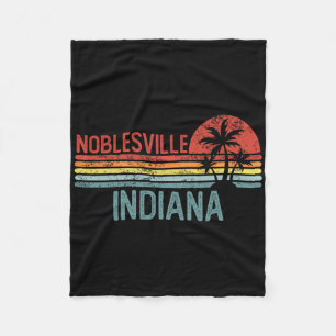 Noblesville Indiana Funny Usa City Trip Home Roots Fleece Blanket