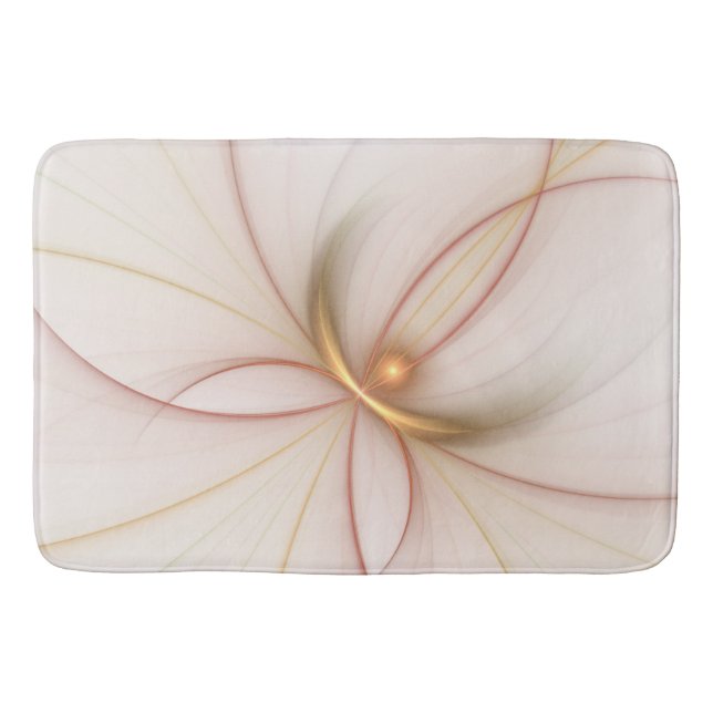 Nobly Copper And Gold Abstract Modern Fractal Art Bath Mat (Front)