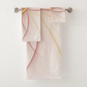 Nobly Copper And Gold Abstract Modern Fractal Art Bath Towel Set