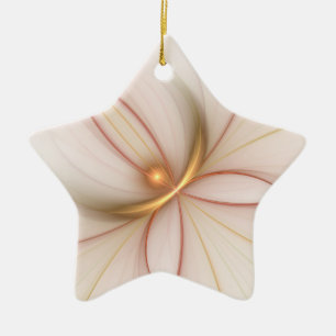 Nobly Copper And Gold Abstract Modern Fractal Art Ceramic Ornament
