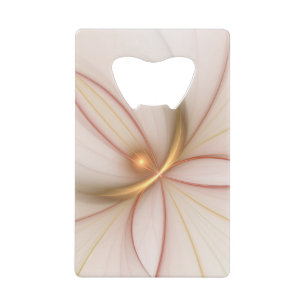 Nobly Copper And Gold Abstract Modern Fractal Art Credit Card Bottle Opener