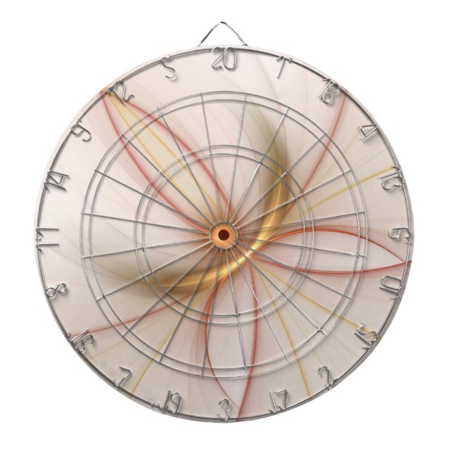 Nobly Copper And Gold Abstract Modern Fractal Art Dartboard (Front)