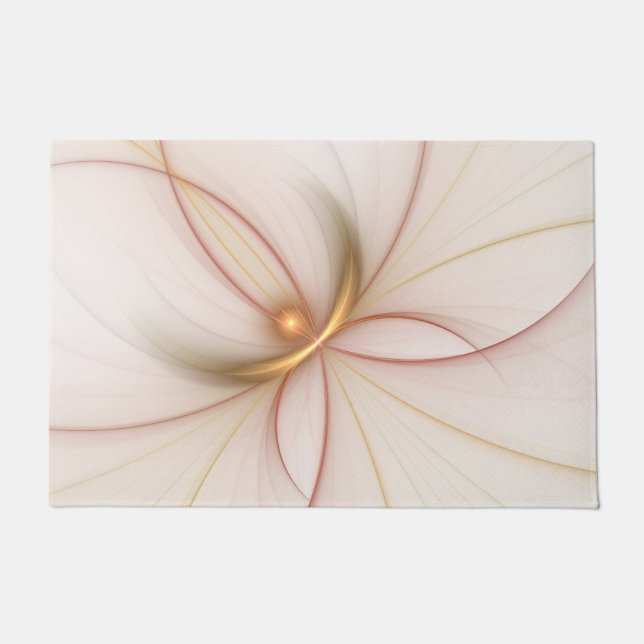 Nobly Copper And Gold Abstract Modern Fractal Art Doormat (Front)