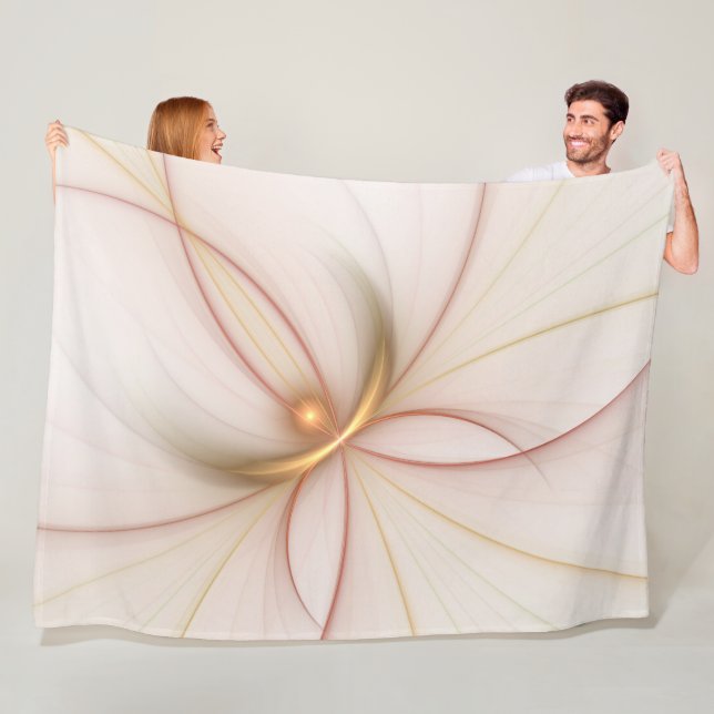 Nobly Copper And Gold Abstract Modern Fractal Art Fleece Blanket (In Situ)
