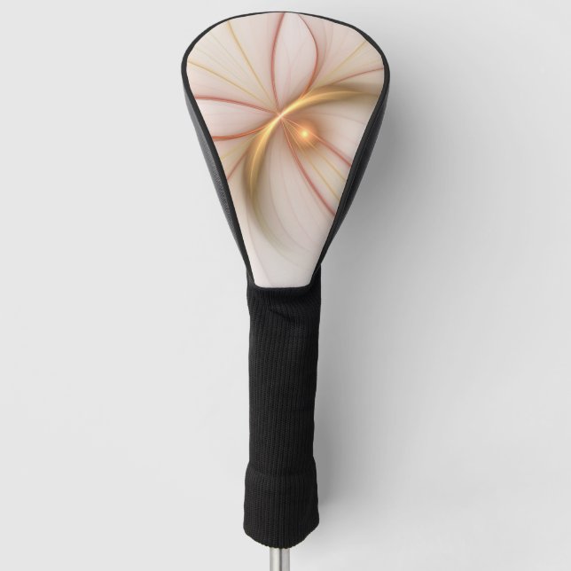 Nobly Copper And Gold Abstract Modern Fractal Art Golf Head Cover (Front)