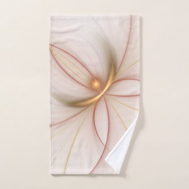 Nobly Copper And Gold Abstract Modern Fractal Art Hand Towel (Hand Towel)