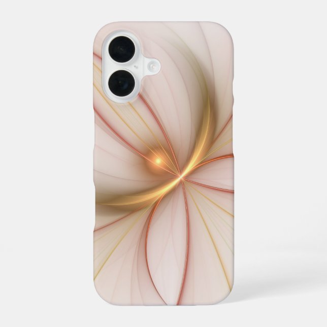 Nobly Copper And Gold Abstract Modern Fractal Art iPhone 16 Case (Back)