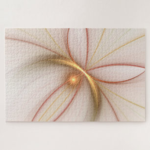 Nobly Copper And Gold Abstract Modern Fractal Art Jigsaw Puzzle