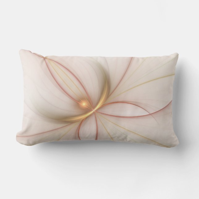 Nobly Copper And Gold Abstract Modern Fractal Art Lumbar Pillow (Front)