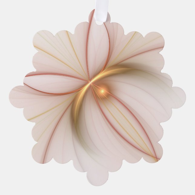 Nobly Copper And Gold Abstract Modern Fractal Art Ornament Card (Front)