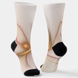 Nobly Copper And Gold Abstract Modern Fractal Art Socks