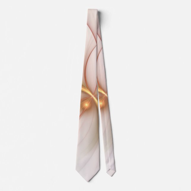 Nobly Copper And Gold Abstract Modern Fractal Art Tie (Front)
