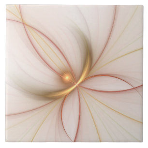 Nobly Copper And Gold Abstract Modern Fractal Art Tile