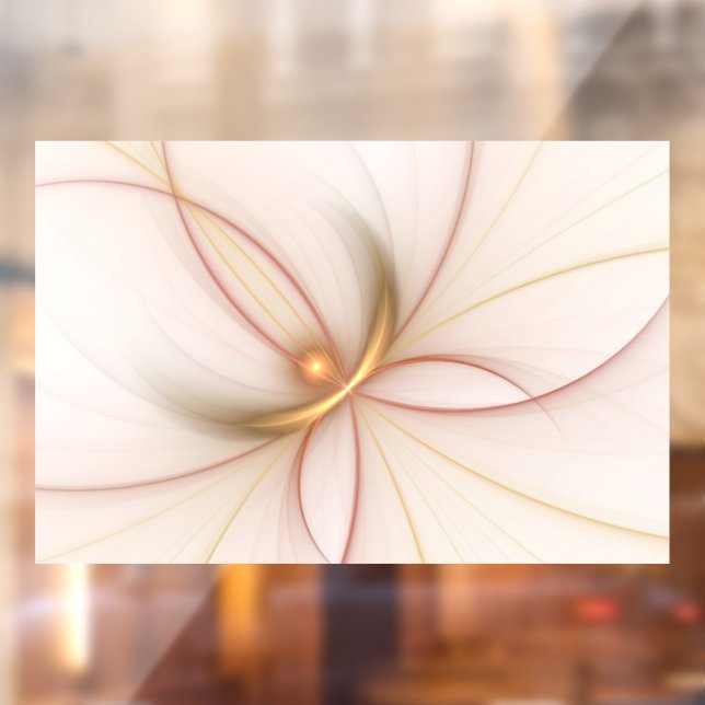 Nobly Copper And Gold Abstract Modern Fractal Art Window Cling (Sheet 2)