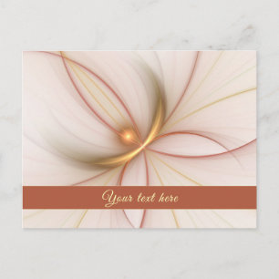 Nobly Copper And Gold Abstract Modern Fractal Text Postcard