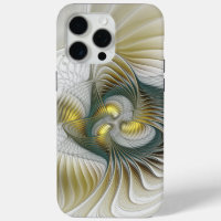 Nobly Golden Teal Abstract Fantasy Fractal Art