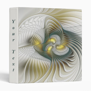 Nobly Golden Teal Abstract Fantasy Fractal Text Binder
