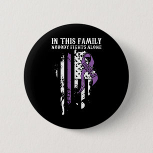 Nobody Alone- Fibromyalgia Awareness Supporter Rib 2 Inch Round Button