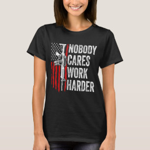 Nobody Cares Work Harder Ar 15 Gun American Flag V T-Shirt