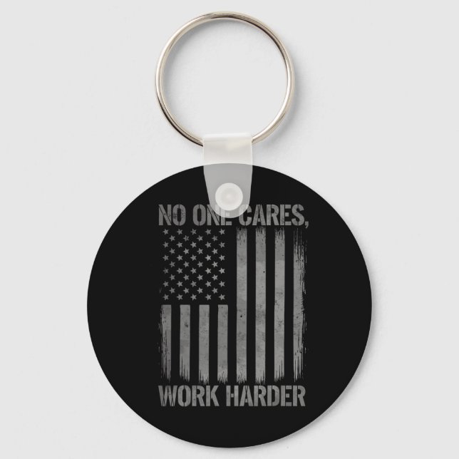 Nobody Cares Work Harder Gym Motivation Tee Weight Keychain (Front)