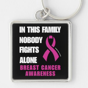NOBODY FIGHTS ALONE...Breast Cancer Keychain
