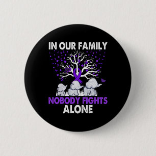 Nobody Fights Alone Family Elephants Heimerheimer 2 Inch Round Button