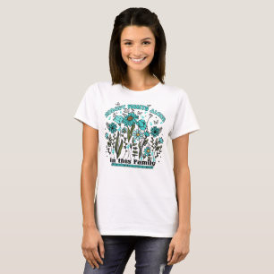 Nobody Fights Alone Floral Ovarian Cancer T-Shirt