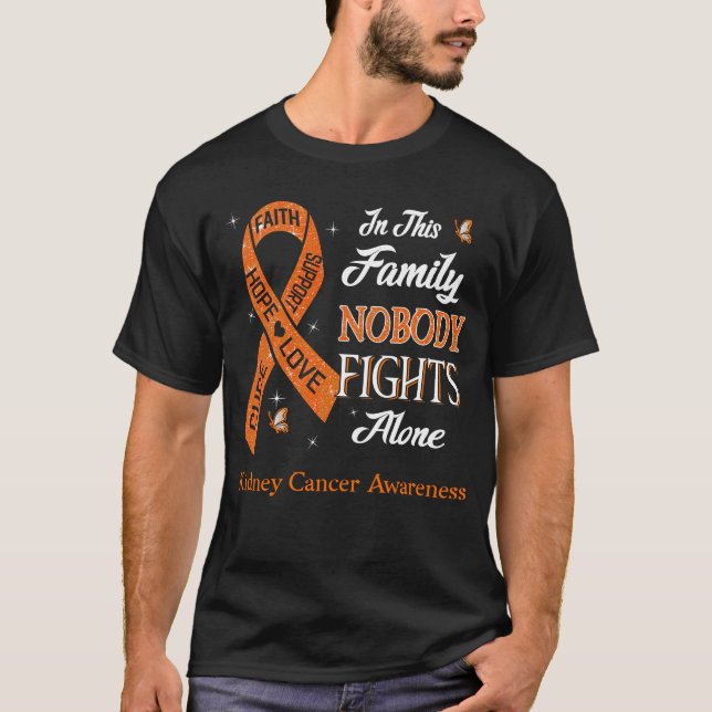 Nobody Fights Alone Kidney Cancer Awareness T-Shirt (Front)